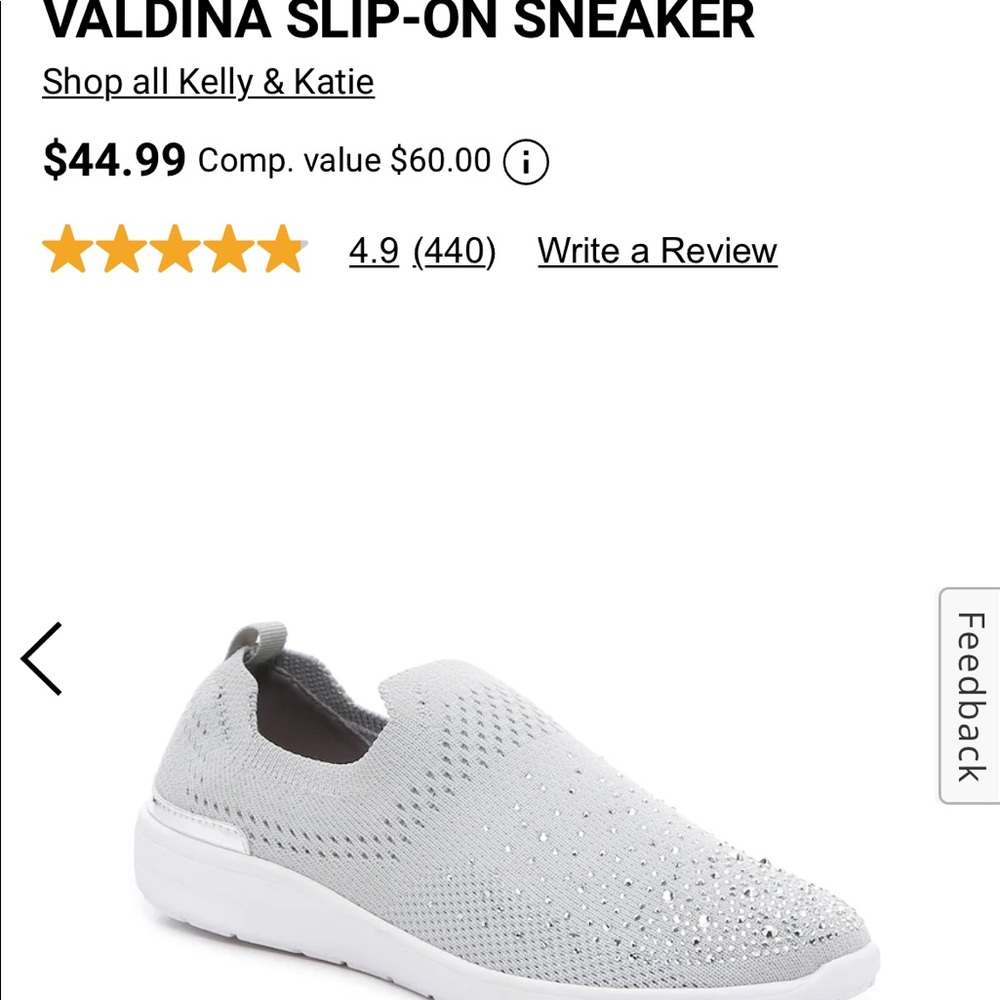 Kelly & Katie, Valdina (sparkly) Silver, Slip-on Sneakers (never worn)